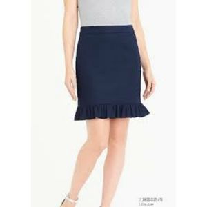 J. Crew Factory Ruffle Mini Cotton Poplin Skirt